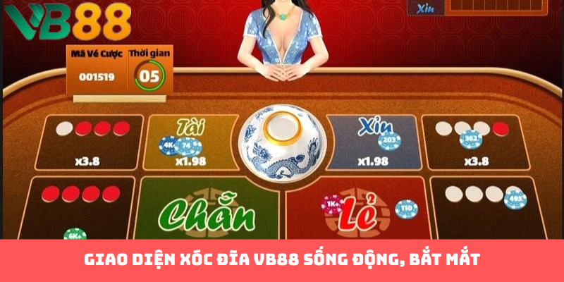 Giao diện xóc đĩa VB88 sống động, bắt mắt